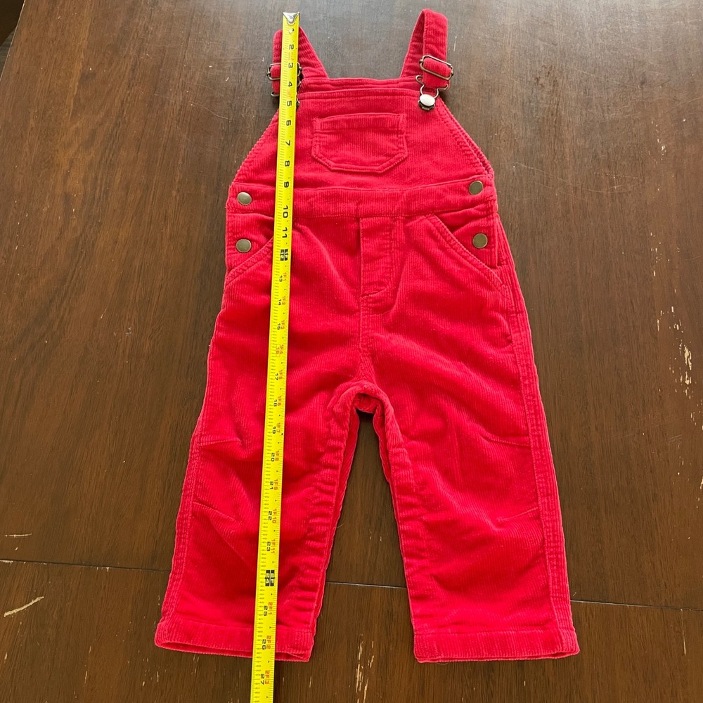 Hanna Andersson Red Corduroy Overalls Kids 18-24 Months 80cm Bib Overalls - Picture 4 of 10